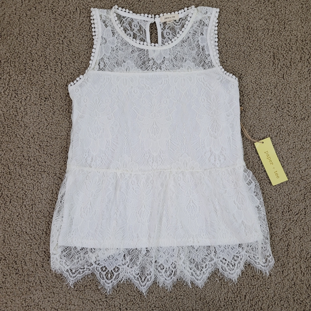 Paper + Tee Lace Top